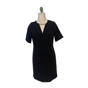 Michael Kors Classic Black Dress Metal Inscribed neckline 8
